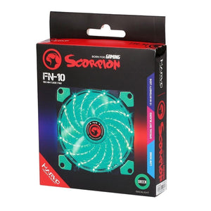 Marvo Pro - Ventilateur pour Ordinateur de Bureau, 120mm, 9 Lames et 15 LED, Vert - Simple Boutique