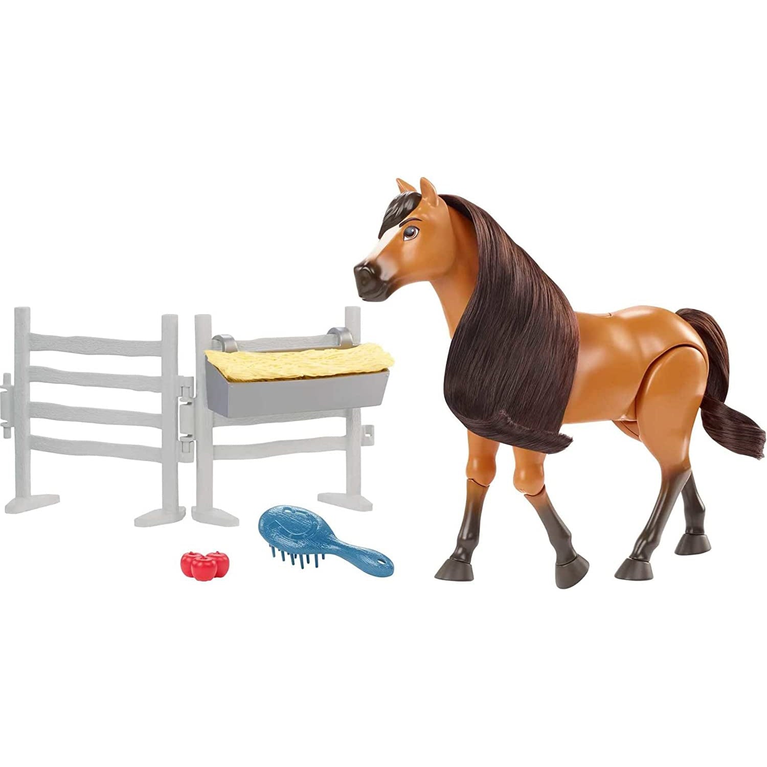 Mattel - Figurine Articulée Spirit Untamed avec Fonction Sonore et Accessoire, Marron