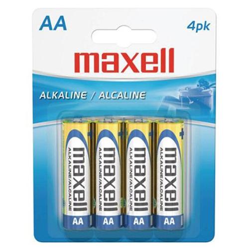 Maxell - Batteries Alcalines AA, Paquet de  4