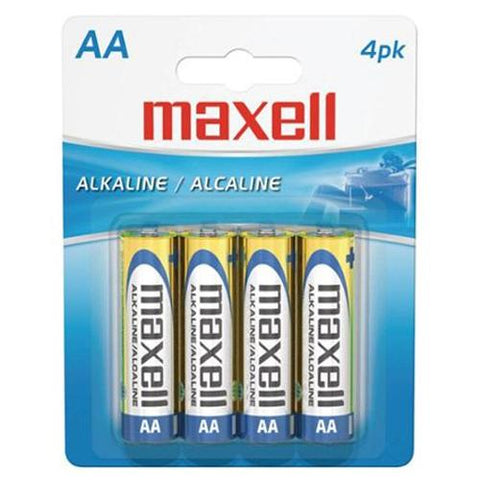 Maxell - Batteries Alcalines AA, Paquet de  4