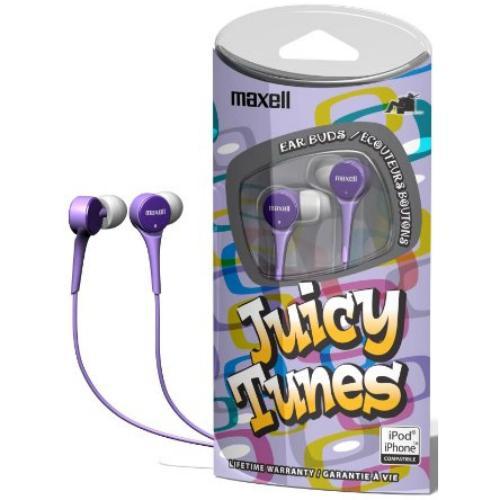 Maxell écouteurs boutons Juicy Tunes - Mauve - Simple Boutique