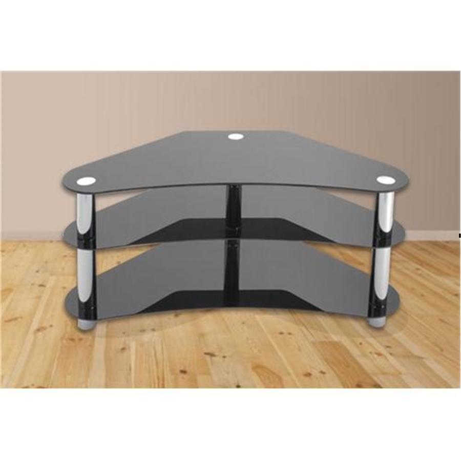Meuble TV A 3 Tablettes En Verre Trempé - Simple Boutique