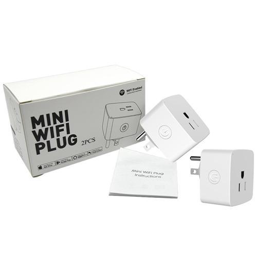 Mini Prises de Courrant Smart pour Google Home et Amazon Alexa Paquet de 2 Blanc - Simple Boutique