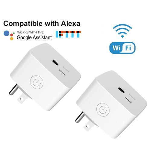 Mini Prises de Courrant Smart pour Google Home et Amazon Alexa Paquet de 2 Blanc - Simple Boutique