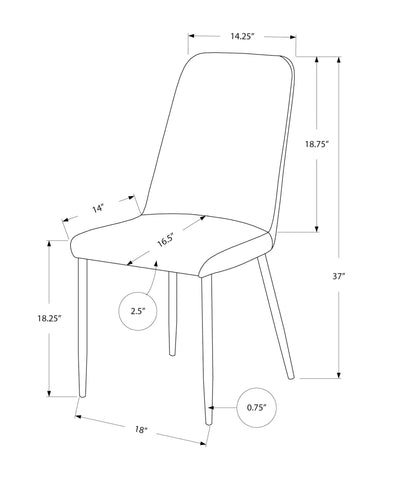 Monarch Specialties I 1033 Chaise, Lot De 2, Côté, Rembourré, Cuisine, Salle À Manger, Pu D'aspect Cuir, Métal, Blanc, Chrome, Contemporain, Moderne