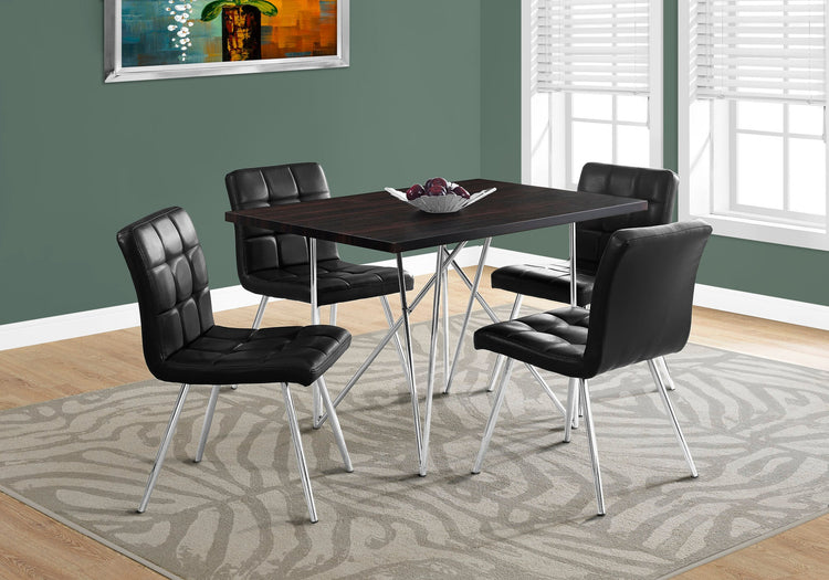 Monarch Specialties I 1039 Table A Manger, 48" Rectangulaire, Petit, Cuisine, Salle À Manger, Métal, Stratifié, Brun, Chrome, Contemporain, Moderne - Simple Boutique