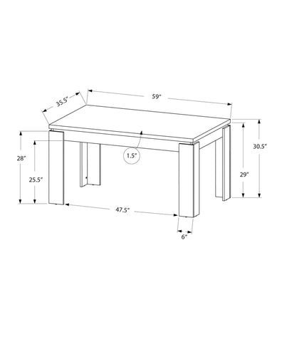 Monarch Specialties I 1055 Table A Manger, 60