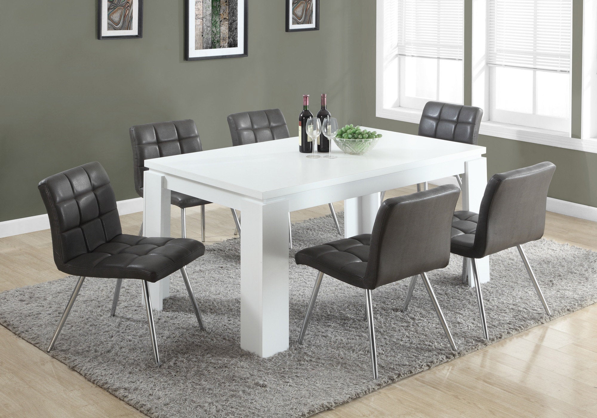 Monarch Specialties I 1056 Table A Manger, 60" Rectangulaire, Cuisine, Salle À Manger, Stratifié, Blanc, Contemporain, Moderne - Simple Boutique