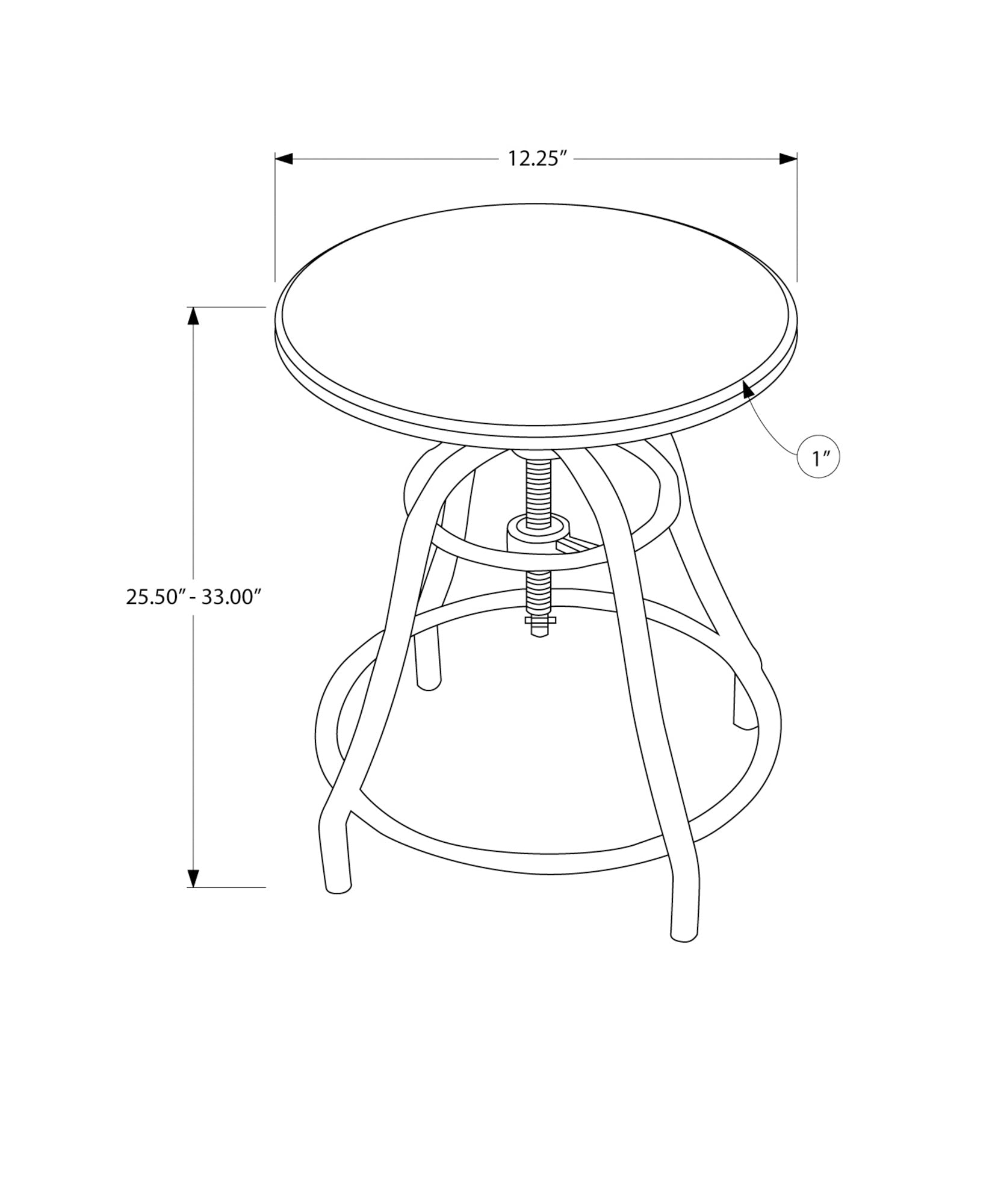 Monarch Specialties I 1085 Ensemble De Table À Manger, Ensemble 3pcs, Petit, 28" Rond, Hauteur Du Bar, Cuisine, Bar, Métal, Stratifié, Brun, Transitionnel - Simple Boutique