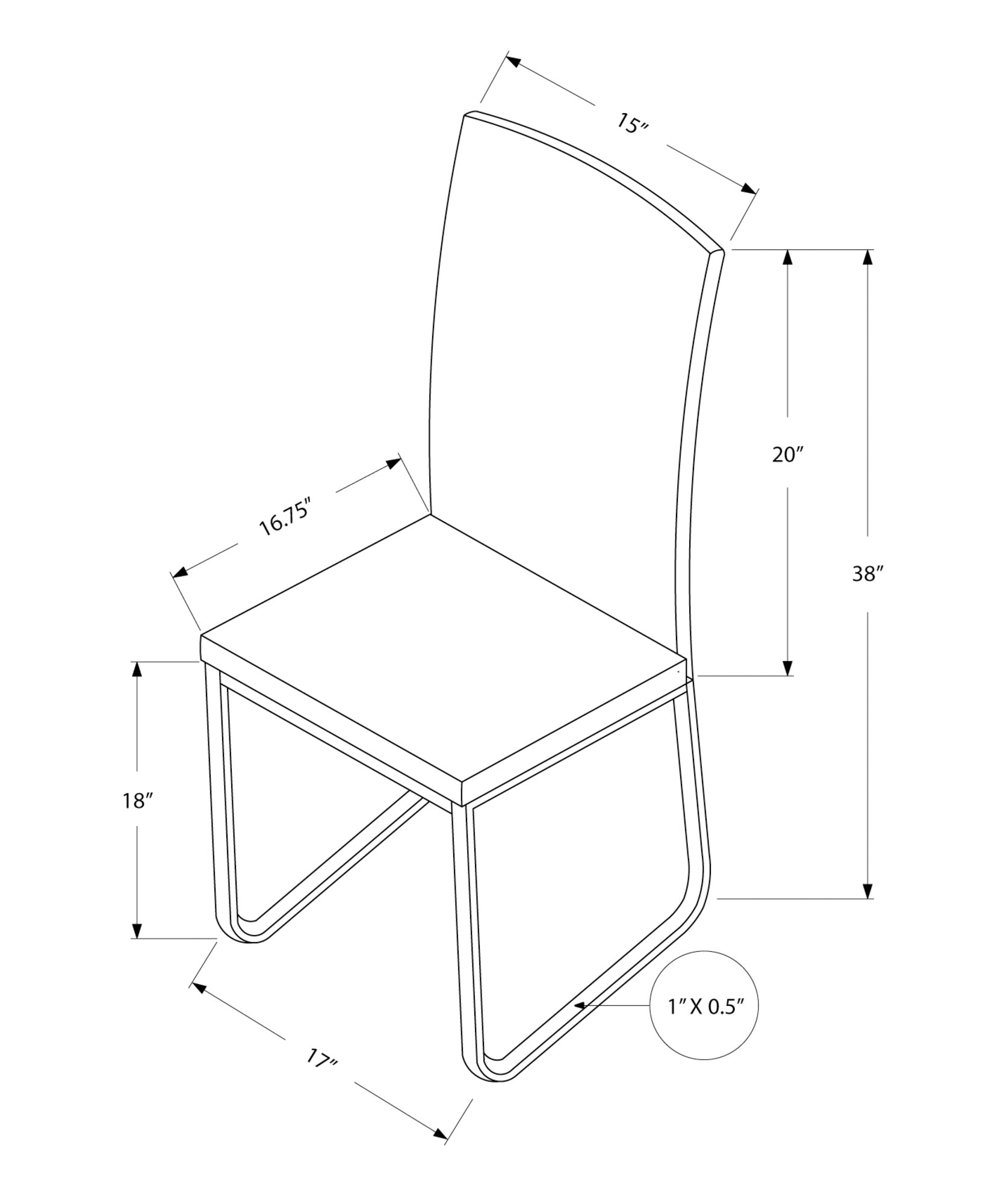 Monarch Specialties I 1093 Chaise, Lot De 2, Côté, Rembourré, Cuisine, Salle À Manger, Pu D'aspect Cuir, Métal, Blanc, Chrome, Contemporain, Moderne - Simple Boutique
