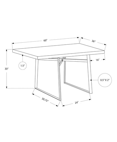Monarch Specialties I 1105 Table A Manger, 60