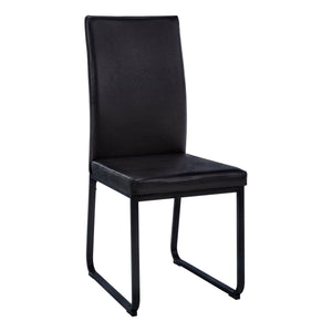 Monarch Specialties I 1106 Chaise, Lot De 2, Côté, Rembourré, Cuisine, Salle À Manger, Pu D'aspect Cuir, Métal, Noir, Contemporain, Moderne - Simple Boutique
