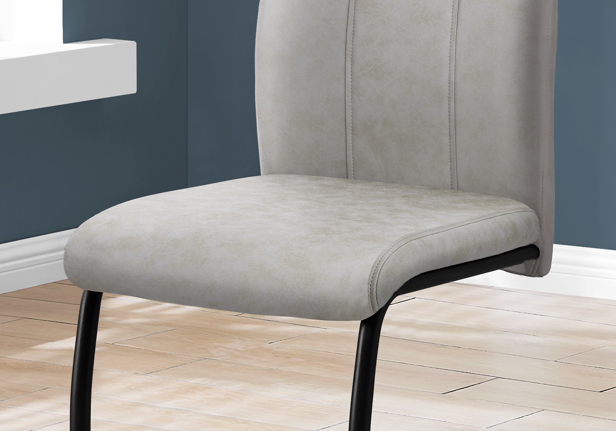Monarch Specialties I 1113 Chaise, Lot De 2, Côté, Rembourré, Cuisine, Salle À Manger, En Tissu, Métal, Gris, Noir, Contemporain, Moderne - Simple Boutique