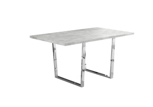 Monarch Specialties I 1119 Table A Manger, 60" Rectangulaire, Cuisine, Salle À Manger, Métal, Stratifié, Gris, Chrome, Contemporain, Moderne - Simple Boutique