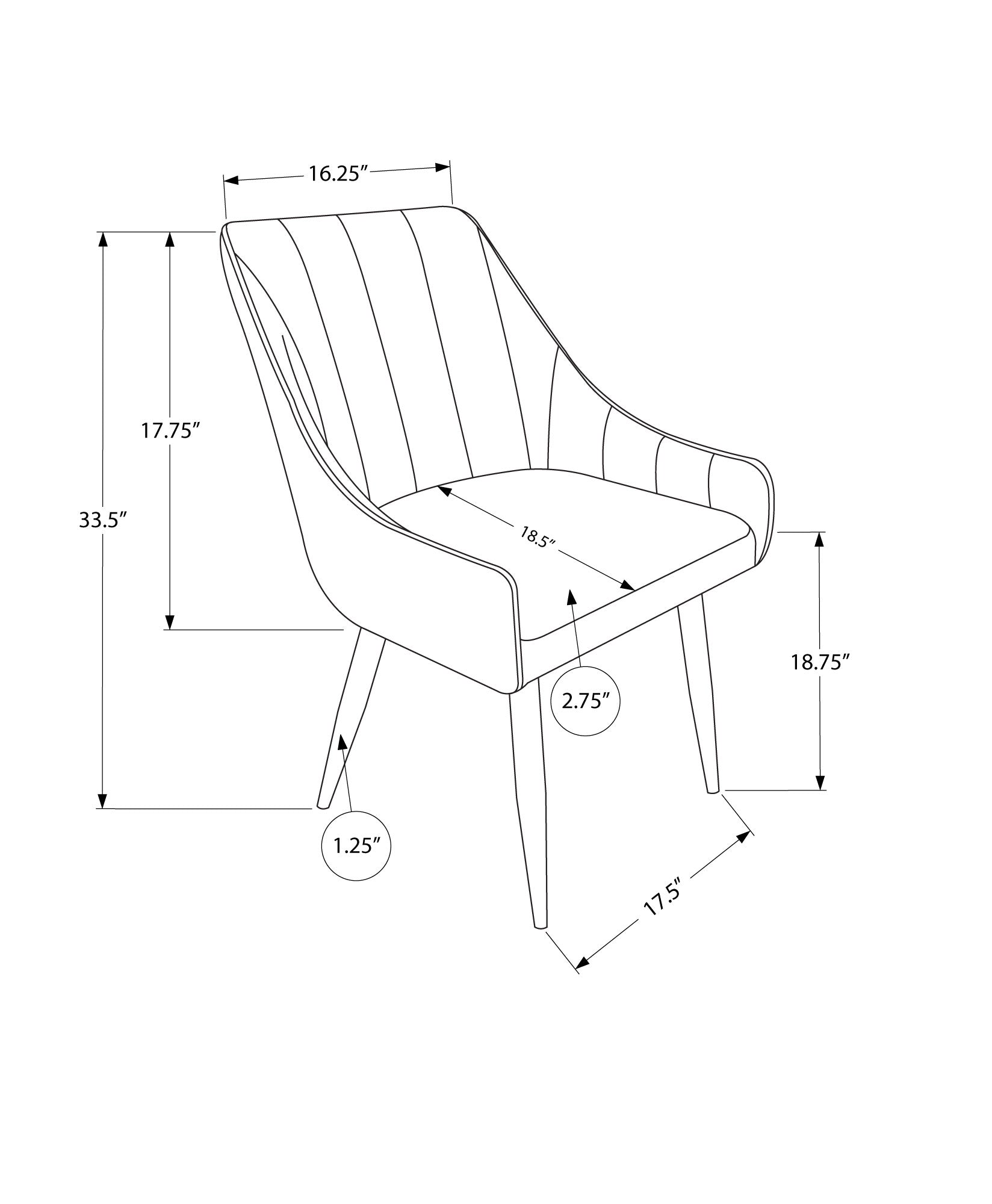 Monarch Specialties I 1185 Chaise, Lot De 2, Côté, Rembourré, Cuisine, Salle À Manger, Pu D'aspect Cuir, Métal, Noir, Chrome, Contemporain, Moderne - Simple Boutique