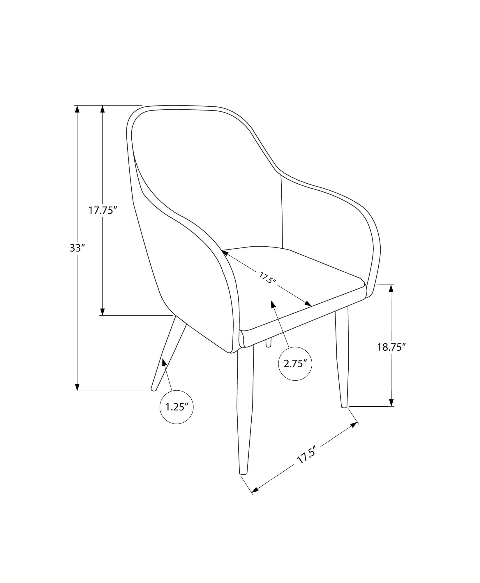 Monarch Specialties I 1191 Chaise, Lot De 2, Côté, Rembourré, Cuisine, Salle À Manger, Pu D'aspect Cuir, Métal, Noir, Chrome, Contemporain, Moderne - Simple Boutique