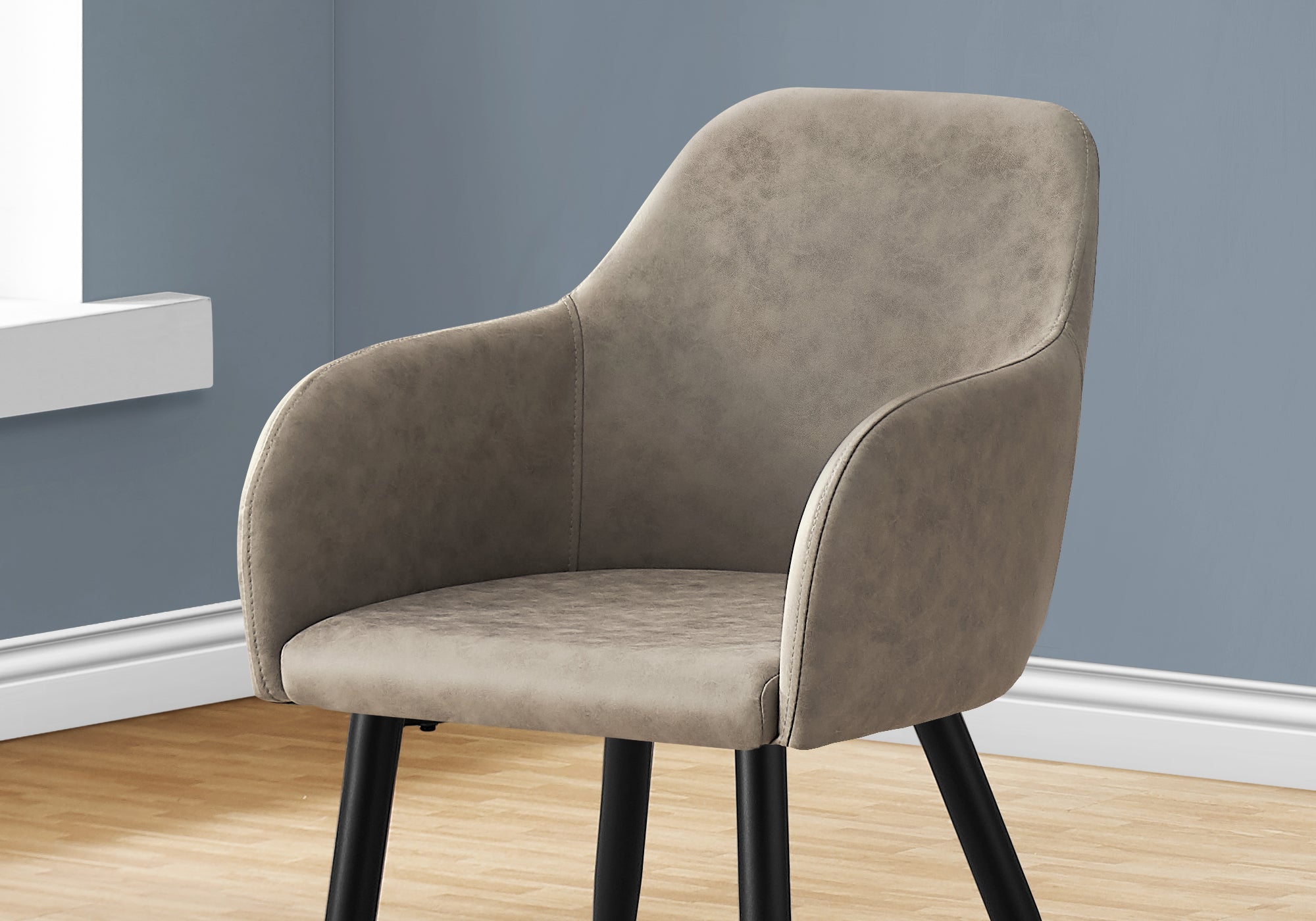 Monarch Specialties I 1194 Chaise, Lot De 2, Côté, Rembourré, Cuisine, Salle À Manger, En Tissu, Métal, Beige, Noir, Contemporain, Moderne - Simple Boutique