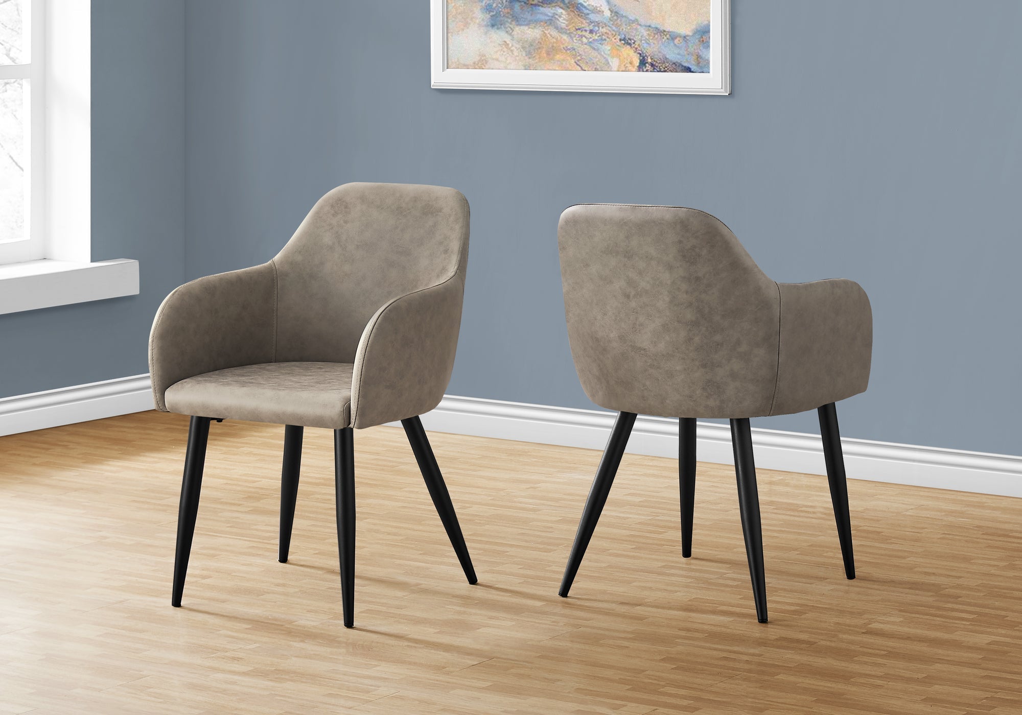 Monarch Specialties I 1194 Chaise, Lot De 2, Côté, Rembourré, Cuisine, Salle À Manger, En Tissu, Métal, Beige, Noir, Contemporain, Moderne - Simple Boutique