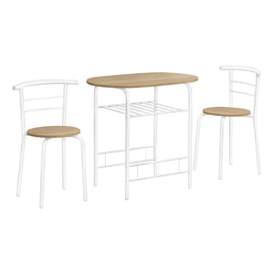Monarch Specialties I 1209 Ensemble De Table À Manger, Ensemble 3pcs, Petit, 32" L, Cuisine, Métal, Stratifié, Naturel, Blanc, Contemporain, Moderne - Simple Boutique