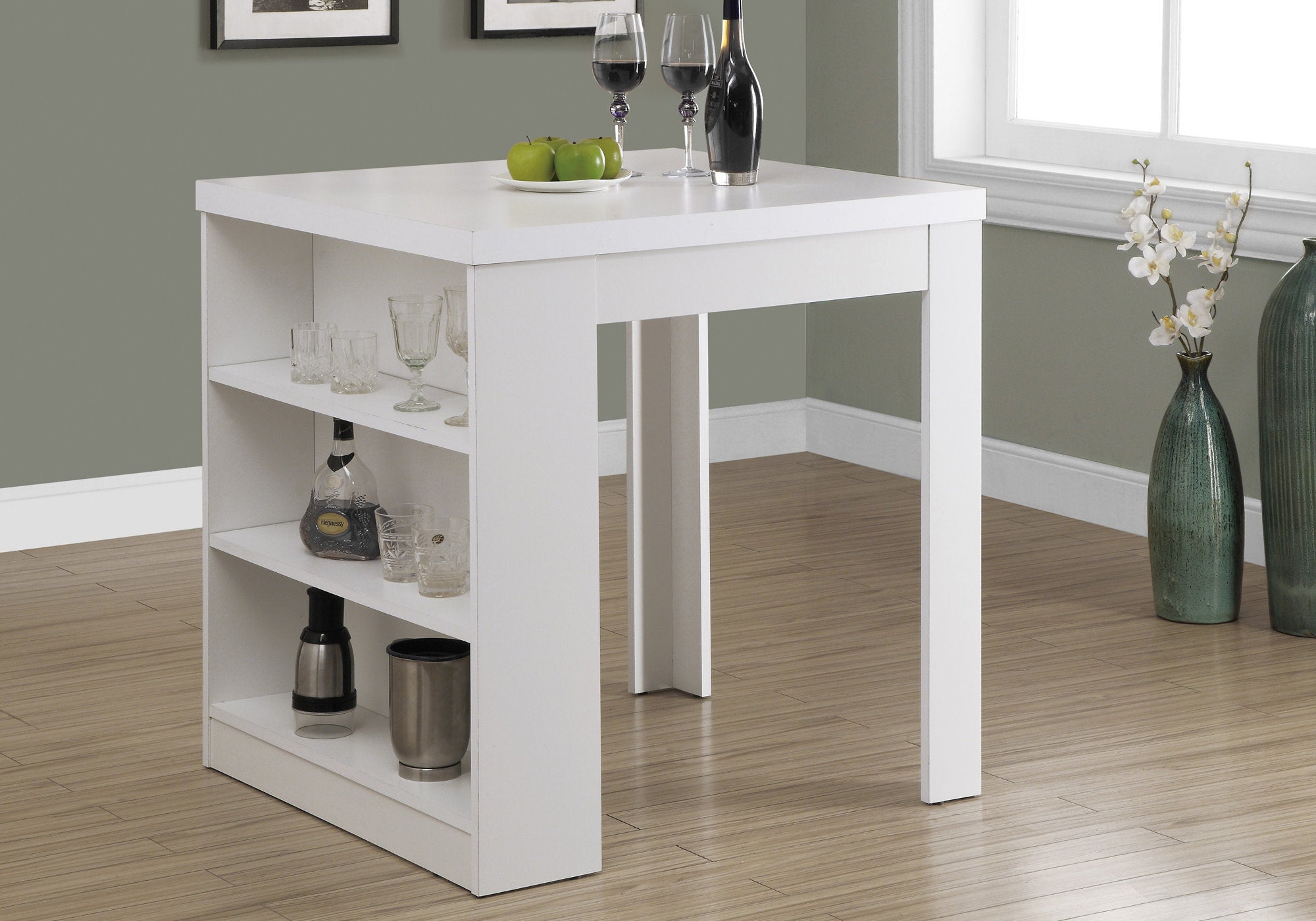 Monarch Specialties I 1345 Table A Manger, 36" Rectangulaire, Petit, Hauteur Du Comptoir, Cuisine, Salle À Manger, Stratifié, Blanc, Contemporain, Moderne - Simple Boutique