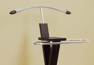 Monarch Specialties I 2024 Valet De Valet, Organisateur, Porte-costume, Chambre À Coucher, Bois, Métal, Brun, Chrome, Contemporain, Moderne - Simple Boutique