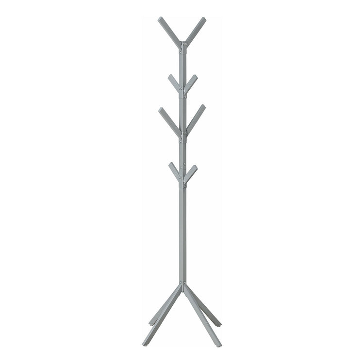 Monarch Specialties I 2058 Patère, Portemanteau, Sur Pied, 8 Crochets, Entrée, 70"h, Chambre À Coucher, Métal, Gris, Contemporain, Moderne - Simple Boutique