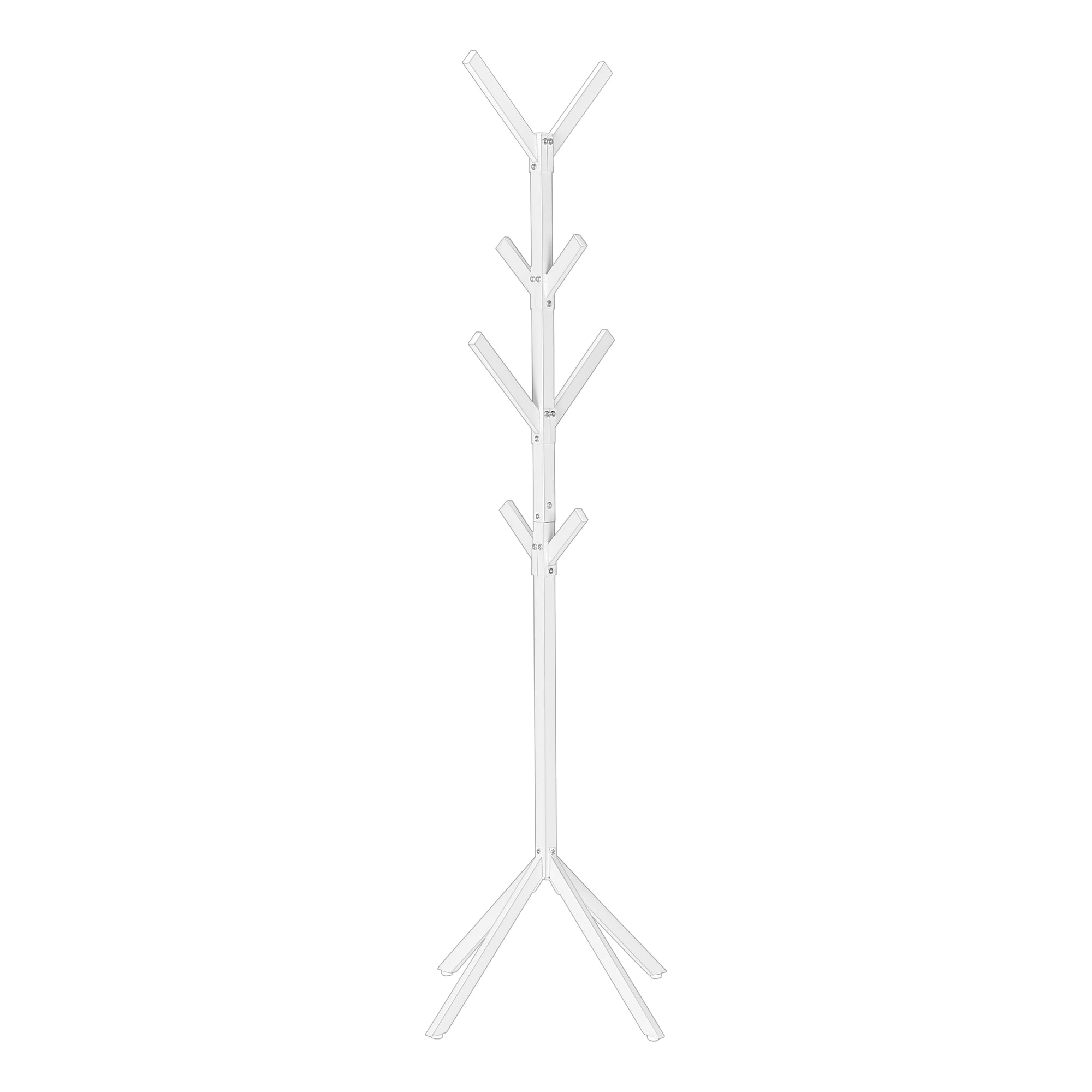 Monarch Specialties I 2059 Patère, Portemanteau, Sur Pied, 8 Crochets, Entrée, 70"h, Chambre À Coucher, Métal, Blanc, Contemporain, Moderne - Simple Boutique