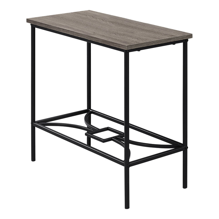 Monarch Specialties I 2075 Table D'appoint, Côté, Bout, Étroit, Petit, 2 Niveaux, Salon, Chambre À Coucher, Métal, Stratifié, Brun, Noir, Contemporain, Moderne - Simple Boutique