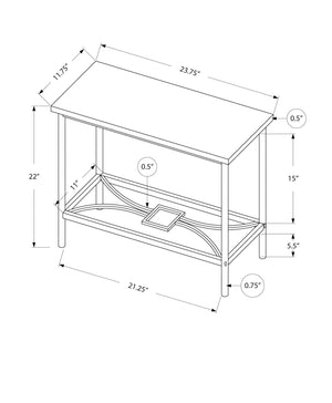 Monarch Specialties I 2075 Table D'appoint, Côté, Bout, Étroit, Petit, 2 Niveaux, Salon, Chambre À Coucher, Métal, Stratifié, Brun, Noir, Contemporain, Moderne - Simple Boutique