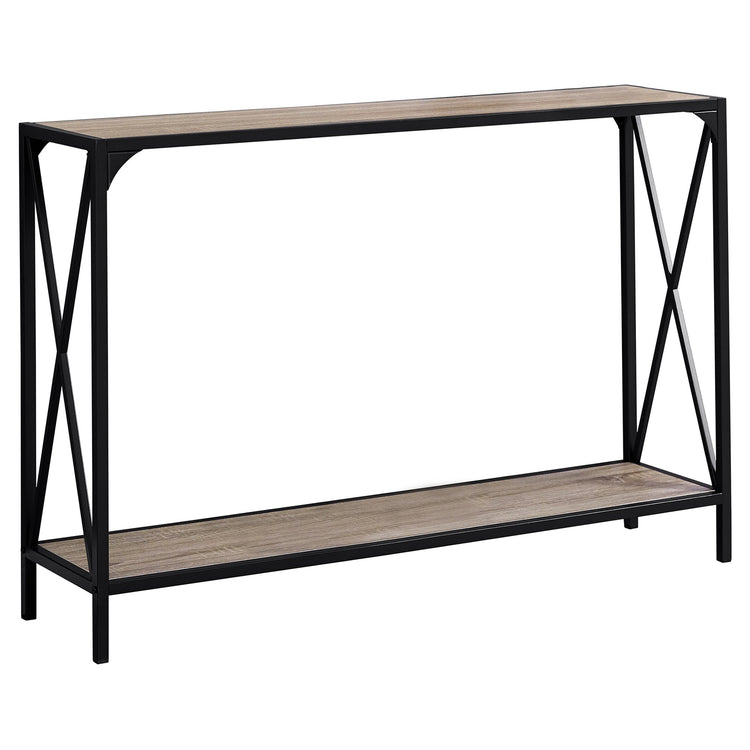 Monarch Specialties I 2125 Table D'appoint, Console, Entrée, Étroit, Sofa, Salon, Chambre À Coucher, Métal, Stratifié, Brun, Noir, Contemporain, Moderne - Simple Boutique