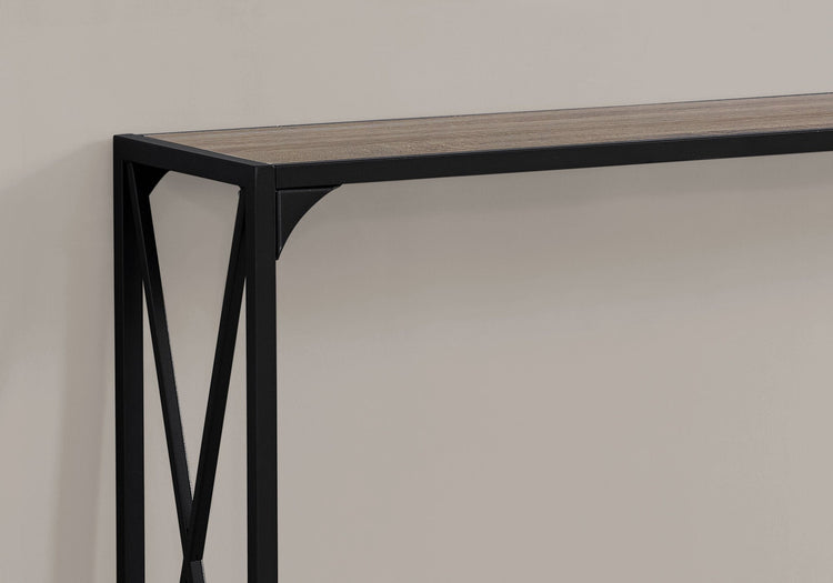 Monarch Specialties I 2125 Table D'appoint, Console, Entrée, Étroit, Sofa, Salon, Chambre À Coucher, Métal, Stratifié, Brun, Noir, Contemporain, Moderne - Simple Boutique