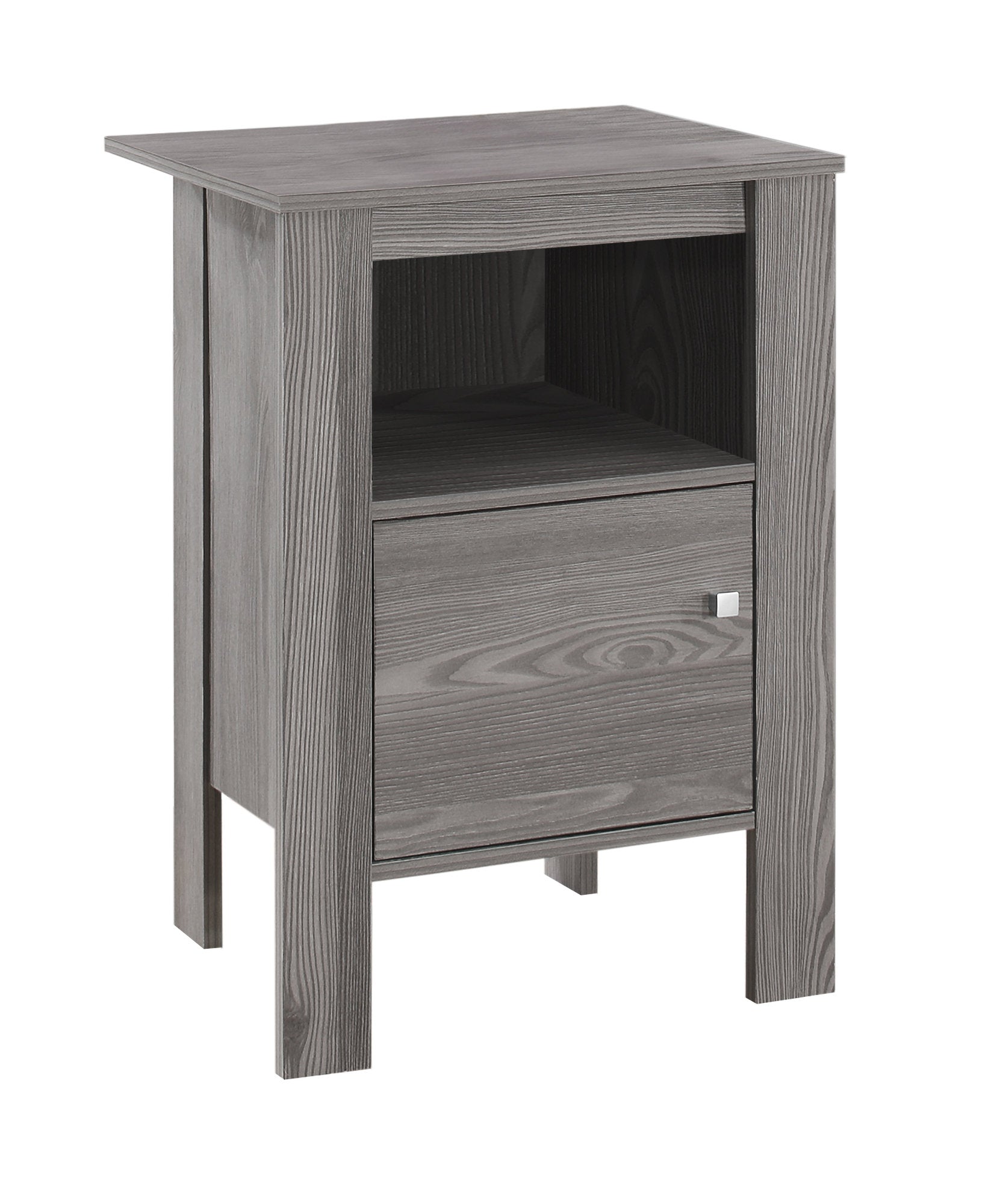Monarch Specialties I 2138 Table D'appoint, Côté, Bout, Table De Nuit, Lampe, Rangement, Salon, Chambre À Coucher, Stratifié, Gris, Transitionnel - Simple Boutique