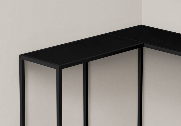 Monarch Specialties I 2157 Table D'appoint, Console, Entrée, Étroit, Coin, Salon, Chambre À Coucher, Métal, Stratifié, Noir, Contemporain, Moderne - Simple Boutique