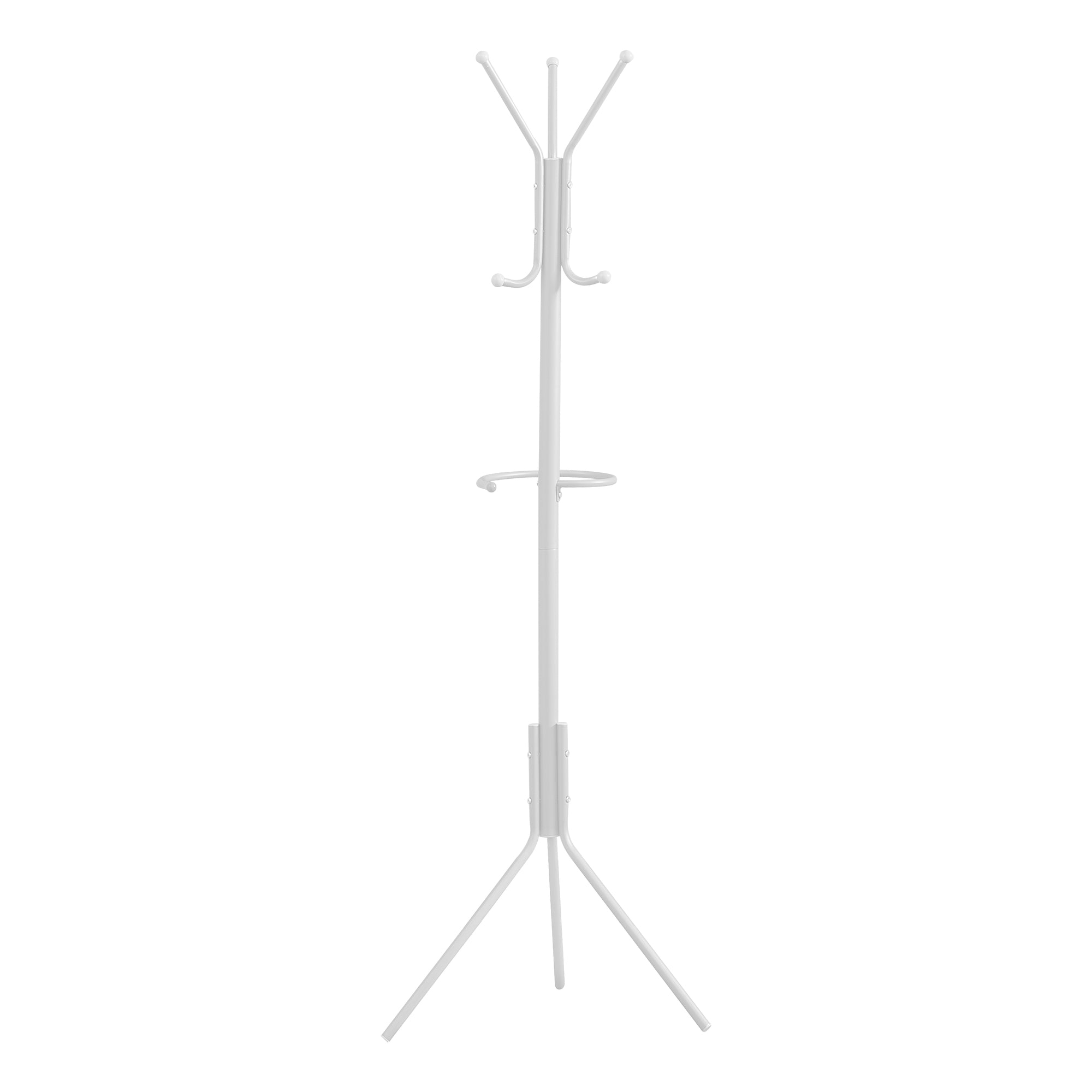 Monarch Specialties I 2164 Patère, Portemanteau, Sur Pied, Barre De Suspension, 6 Crochets, Entrée, 68"h, Chambre À Coucher, Métal, Blanc, Contemporain, Moderne - Simple Boutique