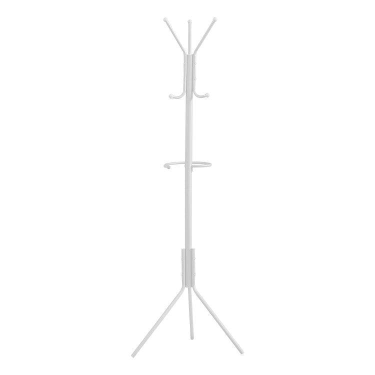 Monarch Specialties I 2164 Patère, Portemanteau, Sur Pied, Barre De Suspension, 6 Crochets, Entrée, 68"h, Chambre À Coucher, Métal, Blanc, Contemporain, Moderne - Simple Boutique