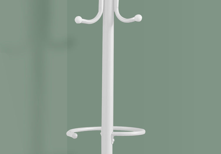Monarch Specialties I 2164 Patère, Portemanteau, Sur Pied, Barre De Suspension, 6 Crochets, Entrée, 68"h, Chambre À Coucher, Métal, Blanc, Contemporain, Moderne - Simple Boutique