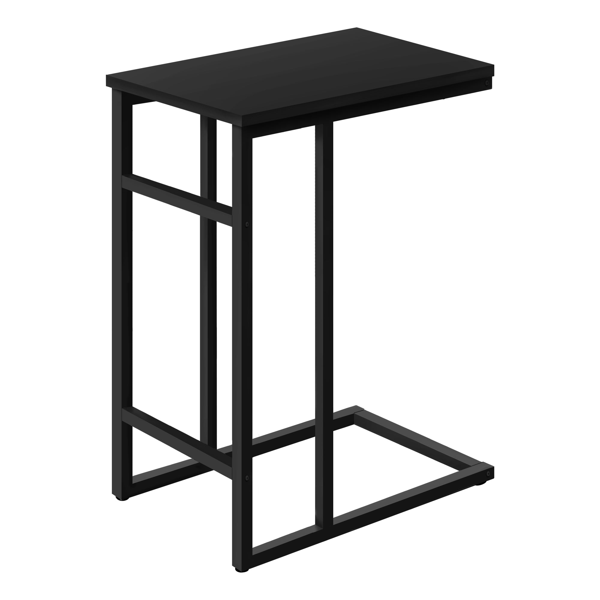 Monarch Specialties I 2170 Table D'appoint, En Forme De C, Bout, Côté, Collation, Salon, Chambre À Coucher, Métal, Stratifié, Noir, Contemporain, Moderne - Simple Boutique