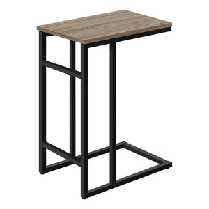 Monarch Specialties I 2172 Table D'appoint, En Forme De C, Bout, Côté, Collation, Salon, Chambre À Coucher, Métal, Stratifié, Brun, Noir, Contemporain, Moderne - Simple Boutique