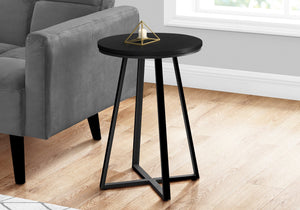 Monarch Specialties I 2175 Table D'appoint, Côté, Rond, Bout, Table De Nuit, Lampe, Salon, Chambre À Coucher, Métal, Stratifié, Noir, Contemporain, Moderne - Simple Boutique