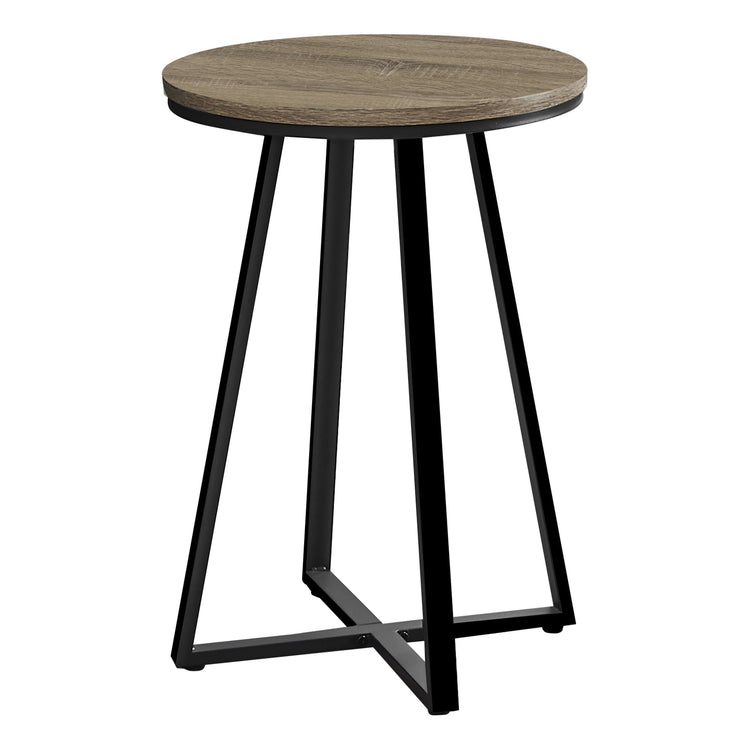 Monarch Specialties I 2177 Table D'appoint, Côté, Rond, Bout, Table De Nuit, Lampe, Salon, Chambre À Coucher, Métal, Stratifié, Brun, Noir, Contemporain, Moderne - Simple Boutique