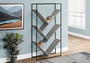 Monarch Specialties I 2200 Étagère À Livres, Étagère, Étagère, 3 Niveaux, 60"h, Bureau, Chambre À Coucher, Métal, Stratifié, Gris, Noir, Contemporain, Moderne - Simple Boutique