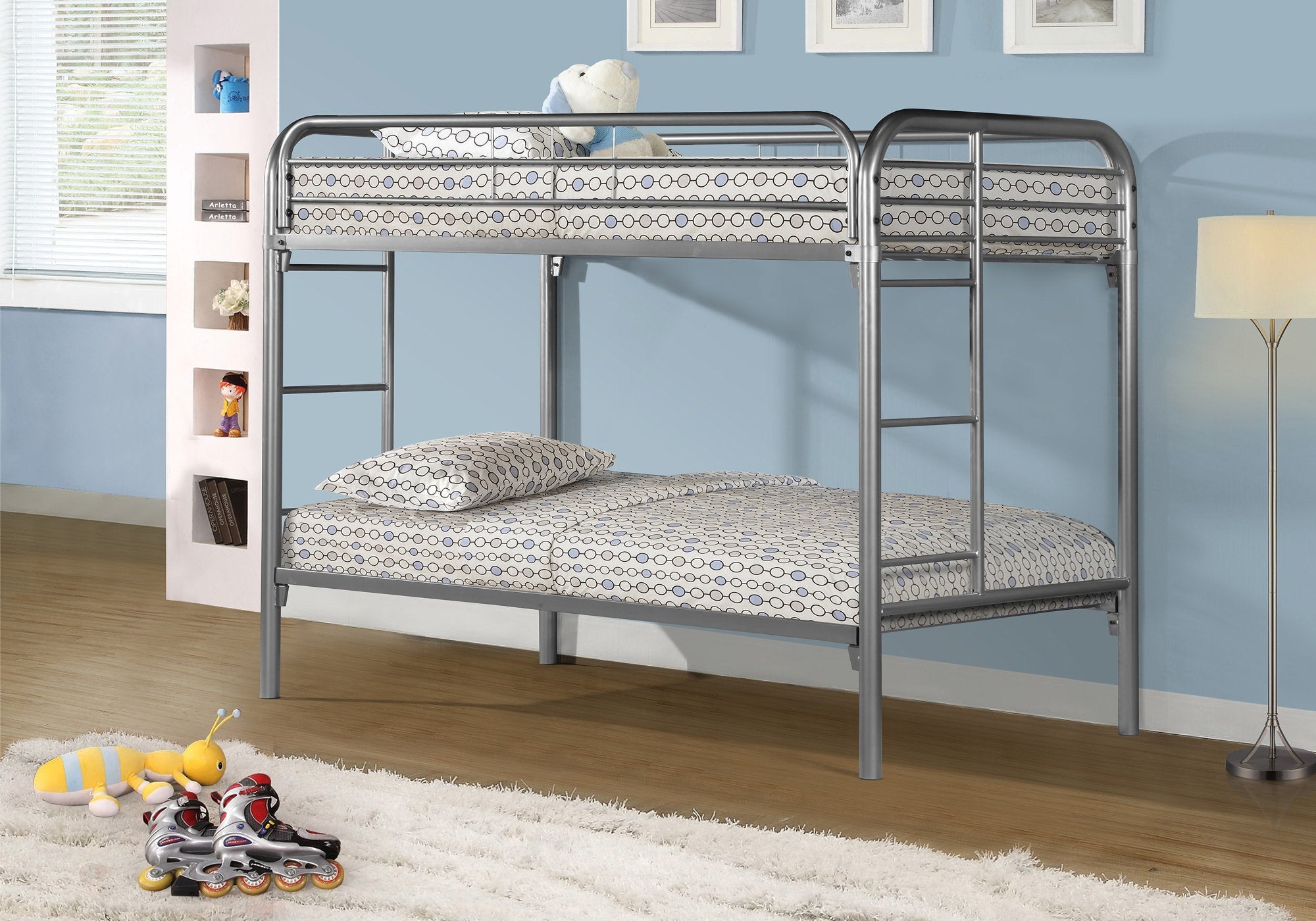 Monarch Specialties I 2230S Lit Superpose Simple Métal Argente - Simple Boutique