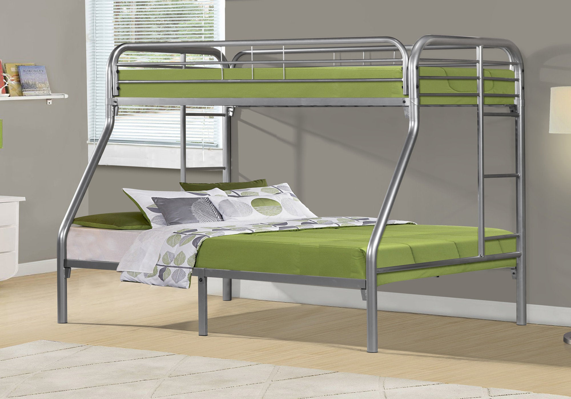 Monarch Specialties I 2231S Lit Superpose Simple Double Métal Argent - Simple Boutique