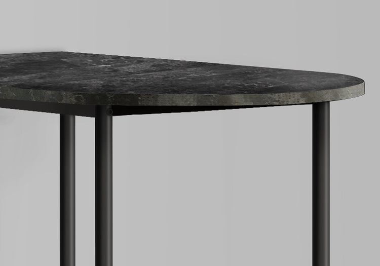 Monarch Specialties I 2325 Bar Maison, Table De Bar, Hauteur Bar, Pub, 36" Rectangulaire, Petit, Cuisine, Métal, Stratifié, Aspect Marbre Gris, Noir, Contemporain, Moderne - Simple Boutique