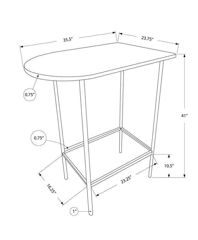 Monarch Specialties I 2345 Bar Maison, Table De Bar, Hauteur Bar, Pub, 36" Rectangulaire, Petit, Cuisine, Métal, Stratifié, Brun, Noir, Contemporain, Moderne - Simple Boutique