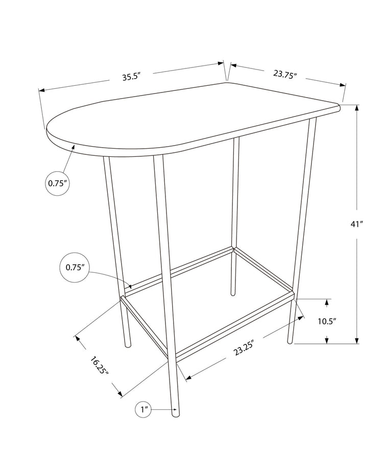 Monarch Specialties I 2376 Bar Maison, Table De Bar, Hauteur Bar, Pub, 36" Rectangulaire, Petit, Cuisine, Métal, Stratifié, Blanc, Contemporain, Moderne - Simple Boutique