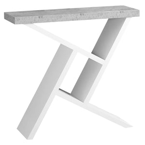 Monarch Specialties I 2405 Table D'appoint, Console, Entrée, Étroit, Sofa, Salon, Chambre À Coucher, Stratifié, Gris, Blanc, Contemporain, Moderne - Simple Boutique