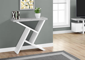 Monarch Specialties I 2405 Table D'appoint, Console, Entrée, Étroit, Sofa, Salon, Chambre À Coucher, Stratifié, Gris, Blanc, Contemporain, Moderne - Simple Boutique