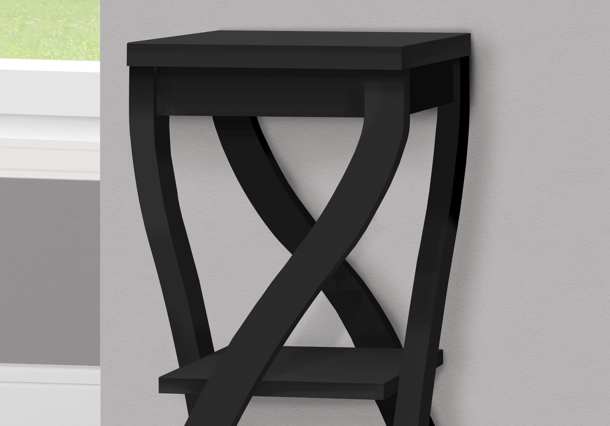 Monarch Specialties I 2414 Table D'appoint, Côté, Bout, Support Pour Plantes, Carré, Salon, Chambre À Coucher, Stratifié, Noir, Transitionnel - Simple Boutique