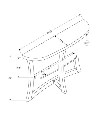 Monarch Specialties I 2415 Table D'appoint, Console, Entrée, Étroit, Sofa, Salon, Chambre À Coucher, Stratifié, Brun, Contemporain, Moderne